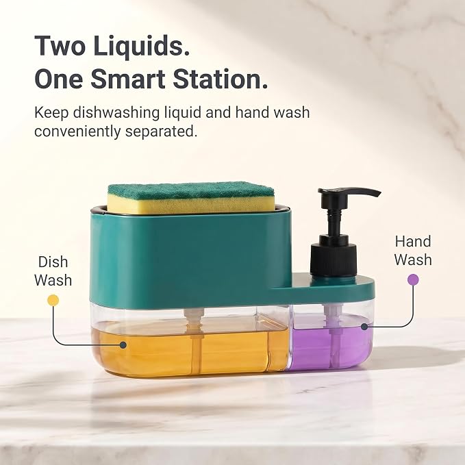 Multipurpose Liquid Soap Dispenser for Kitchen & Bathroom
